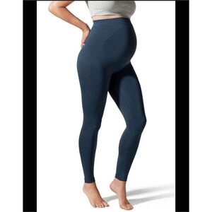 Blanqi Size Large Everyday Maternity Belly Support Leggings Blue Teal Pregnancy
